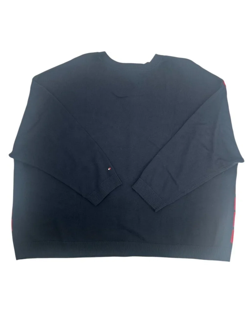 Tommy Hilfiger Crewneck Sweater 1X Plus Navy Red Heart Logo Knit Pullover Preppy
